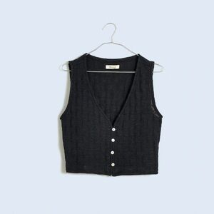 Madewell Black Basketweave-Stitch Vest